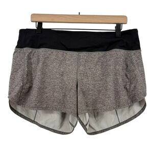 Lululemon Speed Up Short Long 4" Updated Fit Heather Lux Black Women 12 W7AVNT